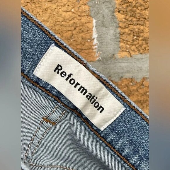 Reformation High Skinny Crop Jeans Patch Pockets 27 - Picture 4 of 7
